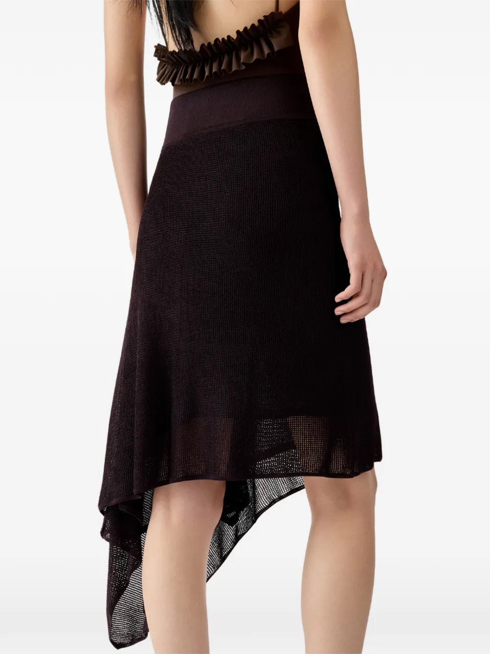 Jacquemus The Voile asymmetrische rok Bruin