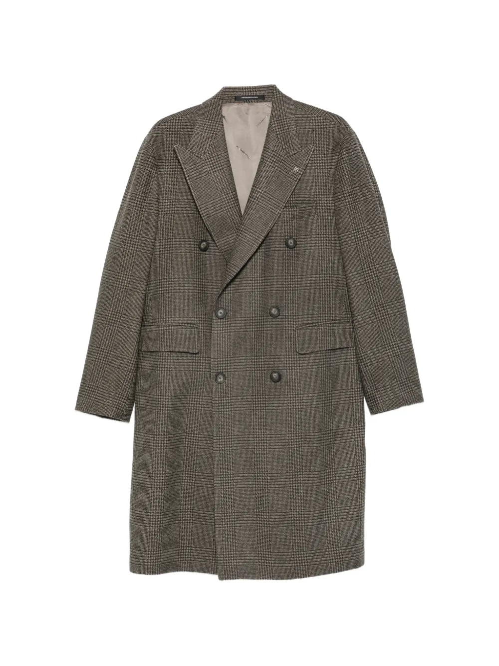 Tagliatore Prince of Wales check double-breasted coat - Brown