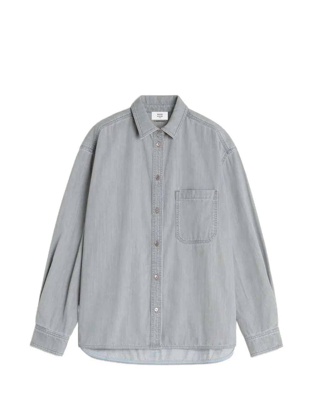 Maison Kitsuné washed-denim chest-pocket shirt - Grau