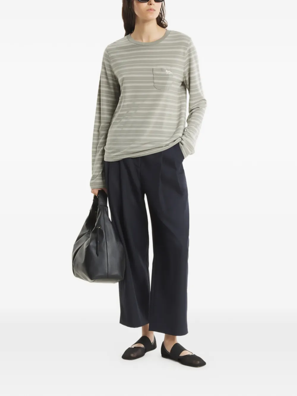Maison Kitsuné Plooibroek met wijde pijpen Blauw