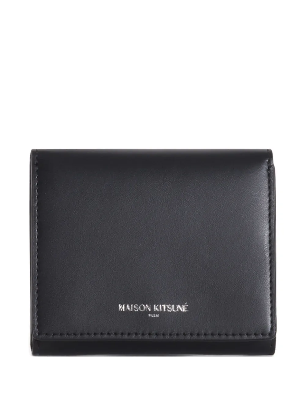Maison Kitsuné logo-print trifold wallet - Nero