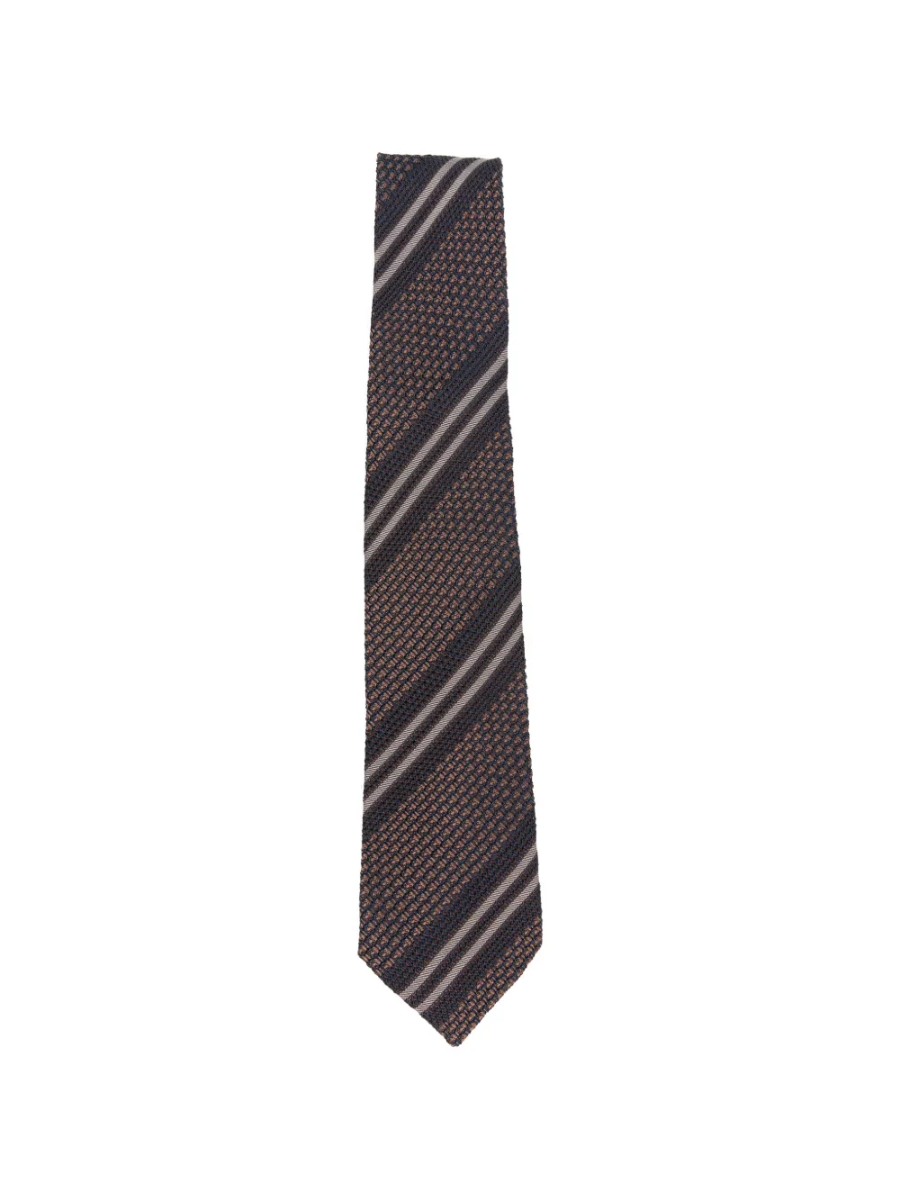 Tagliatore diagonal-stripe waffle-knit tie - Blu