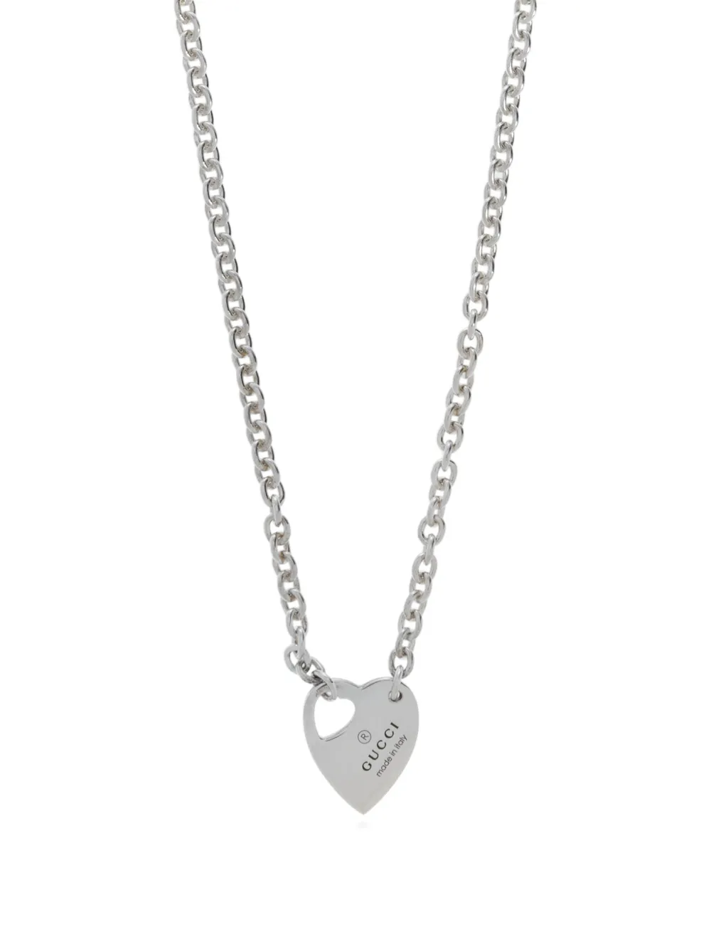 Gucci heart-shaped pendant necklace - Silber