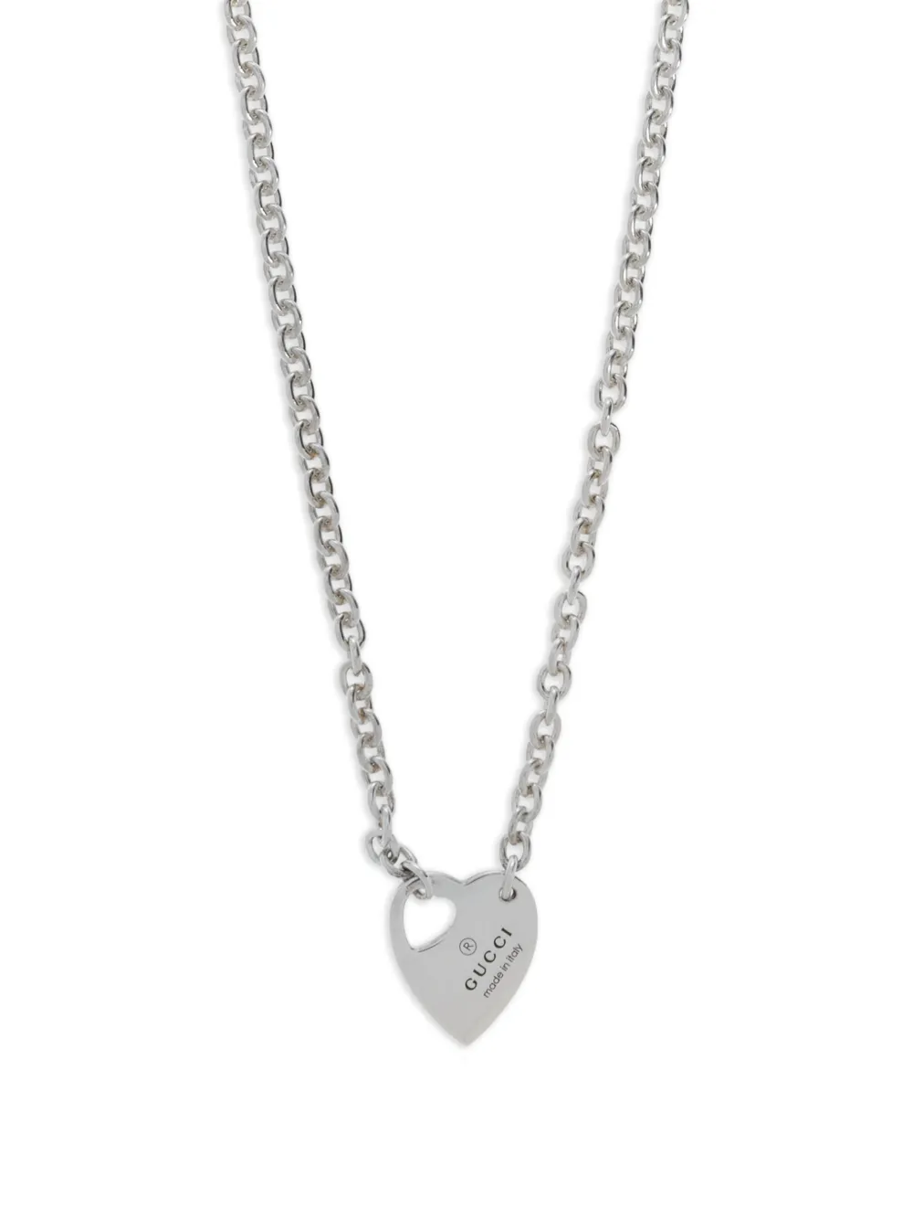 Gucci heart-shaped pendant necklace - Silber