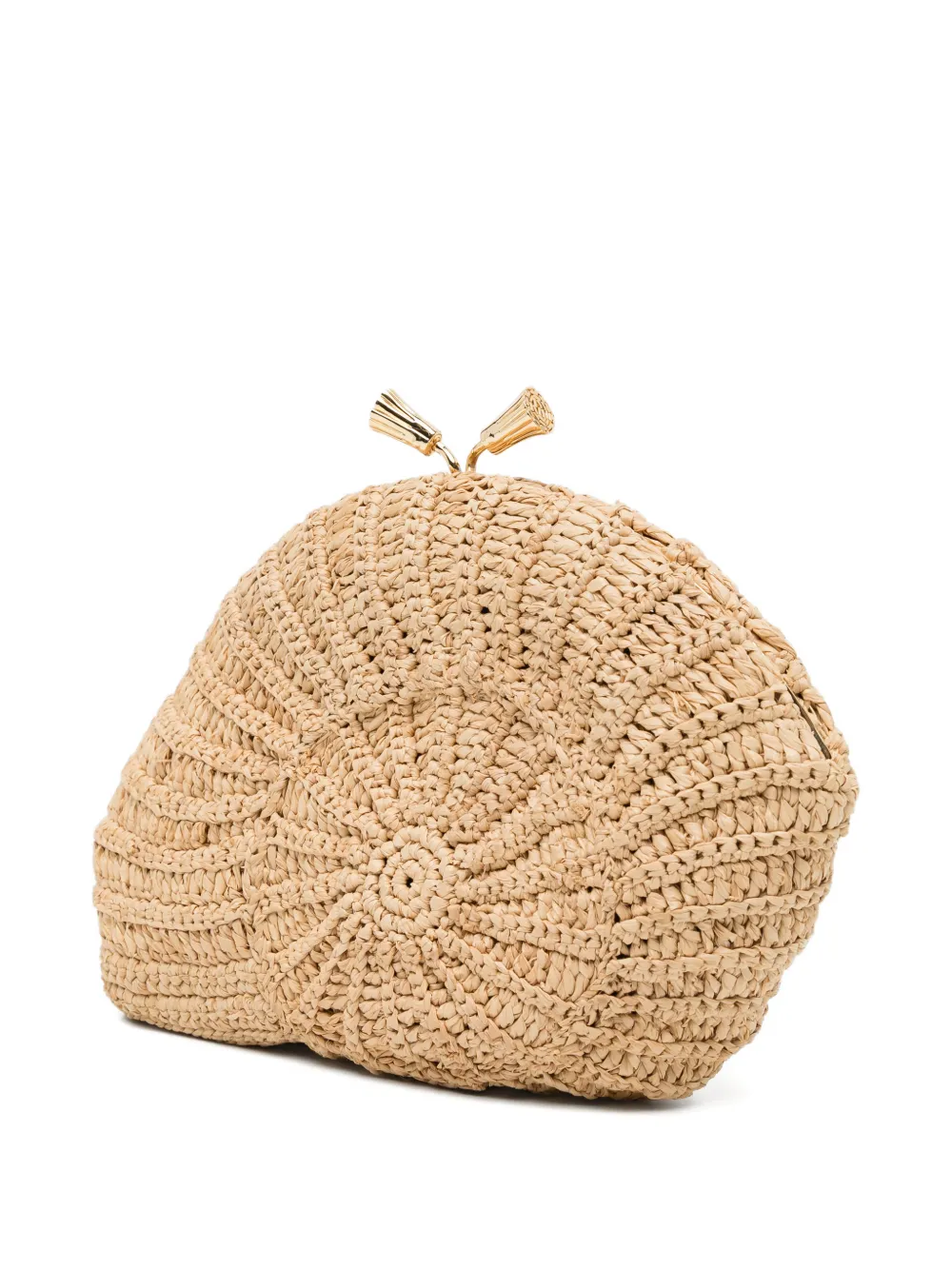 Anya Hindmarch Geweven crossbodytas met schelpvorm Beige
