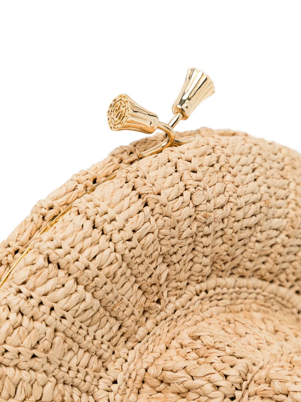 Anya Hindmarch Geweven crossbodytas met schelpvorm Beige