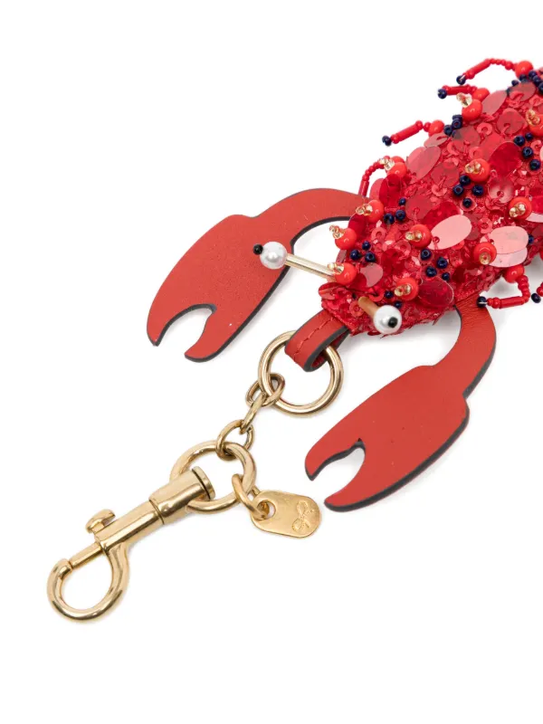 Anya Hindmarch Lobster sequin-embellished Keyring | Red | FARFETCH