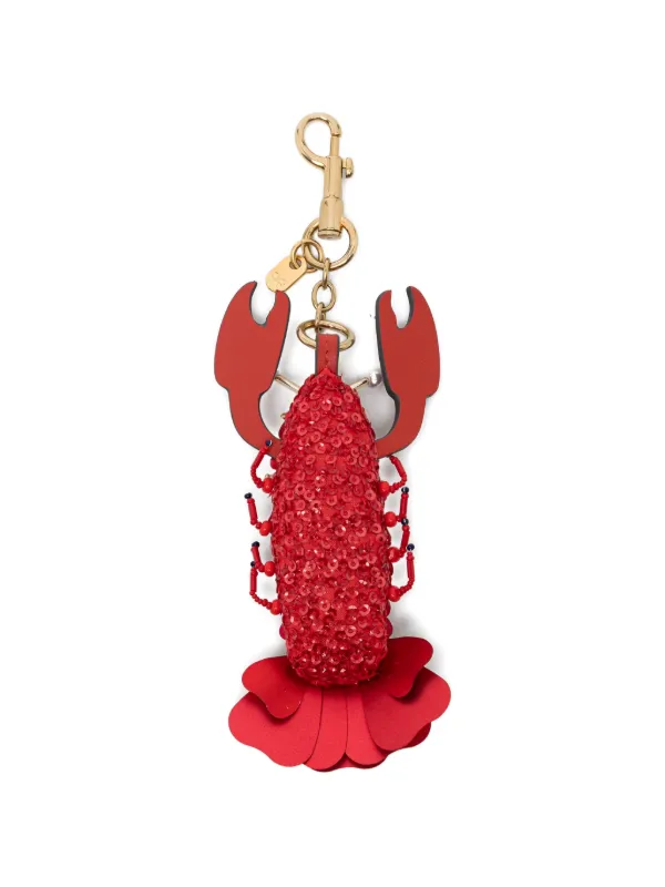 Anya Hindmarch Lobster sequin-embellished Keyring | Red | FARFETCH