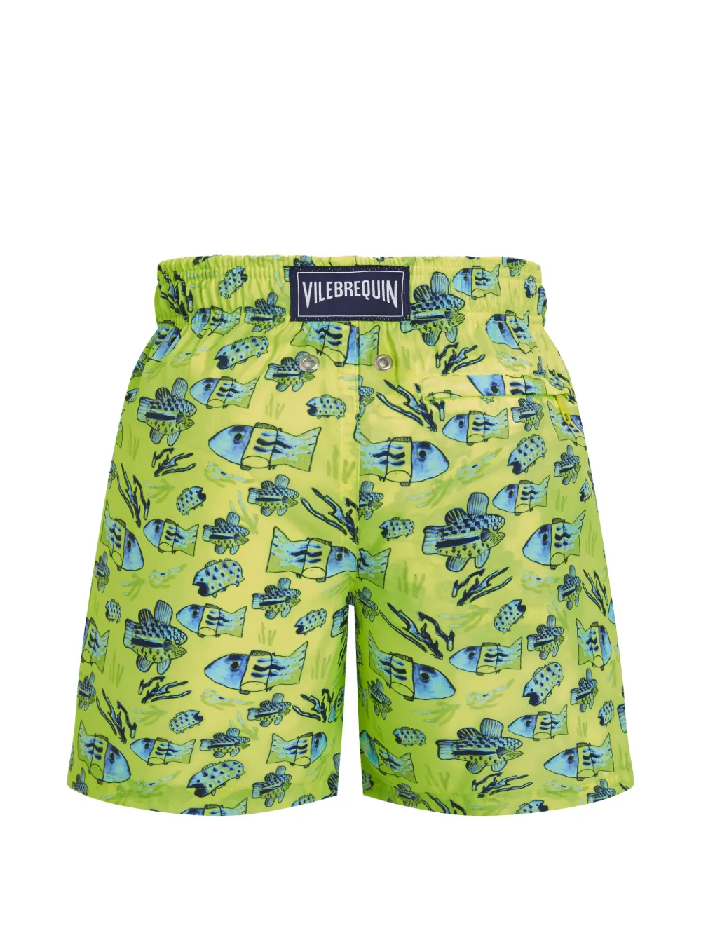 Vilebrequin Kids Zwembroek met vissen-print - Geel