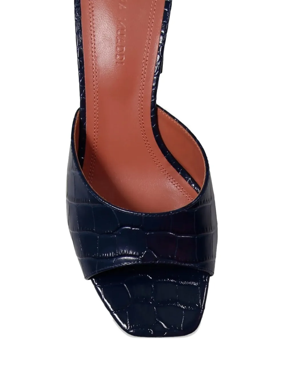 Amina Muaddi Lupita croc-effect leather sandals Blauw