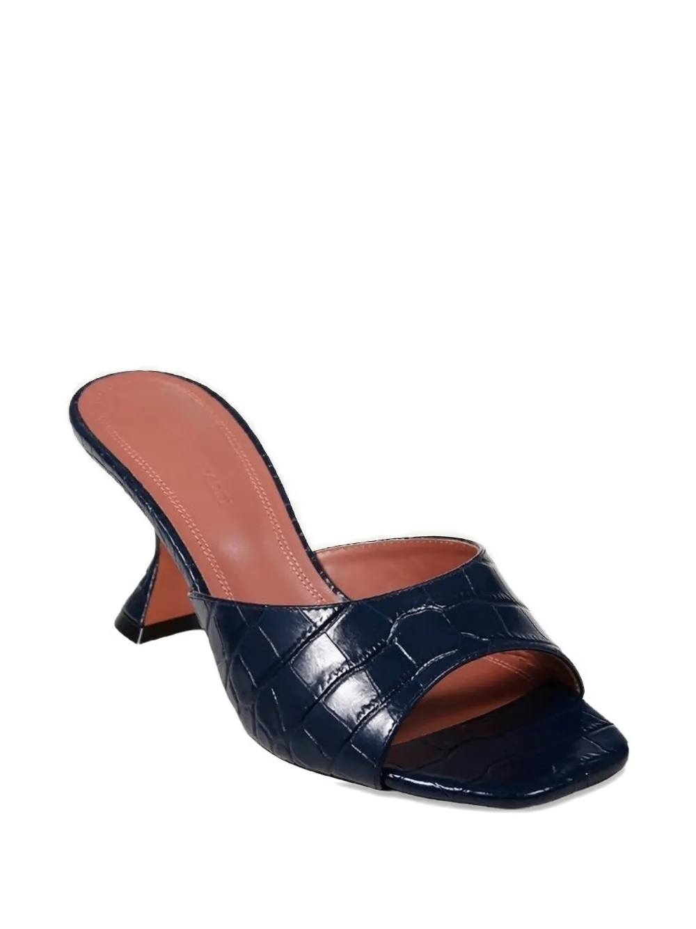 Amina Muaddi Lupita croc-effect leather sandals Blauw