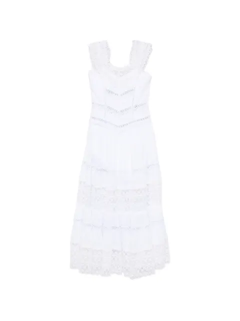 Charo Ruiz Ibiza Amaira lace-panelled tiered midi dress