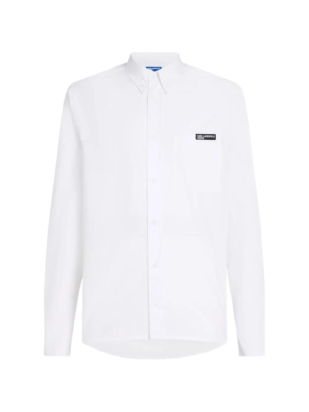Karl Lagerfeld logo-patch poplin shirt - Bianco