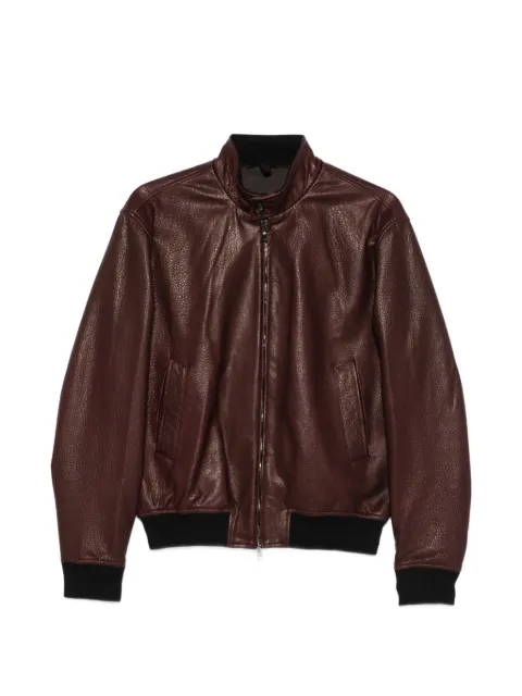 Tagliatore Ice pebbled leather jacket