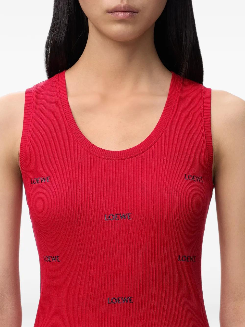 LOEWE Tanktop met geborduurd logo Rood