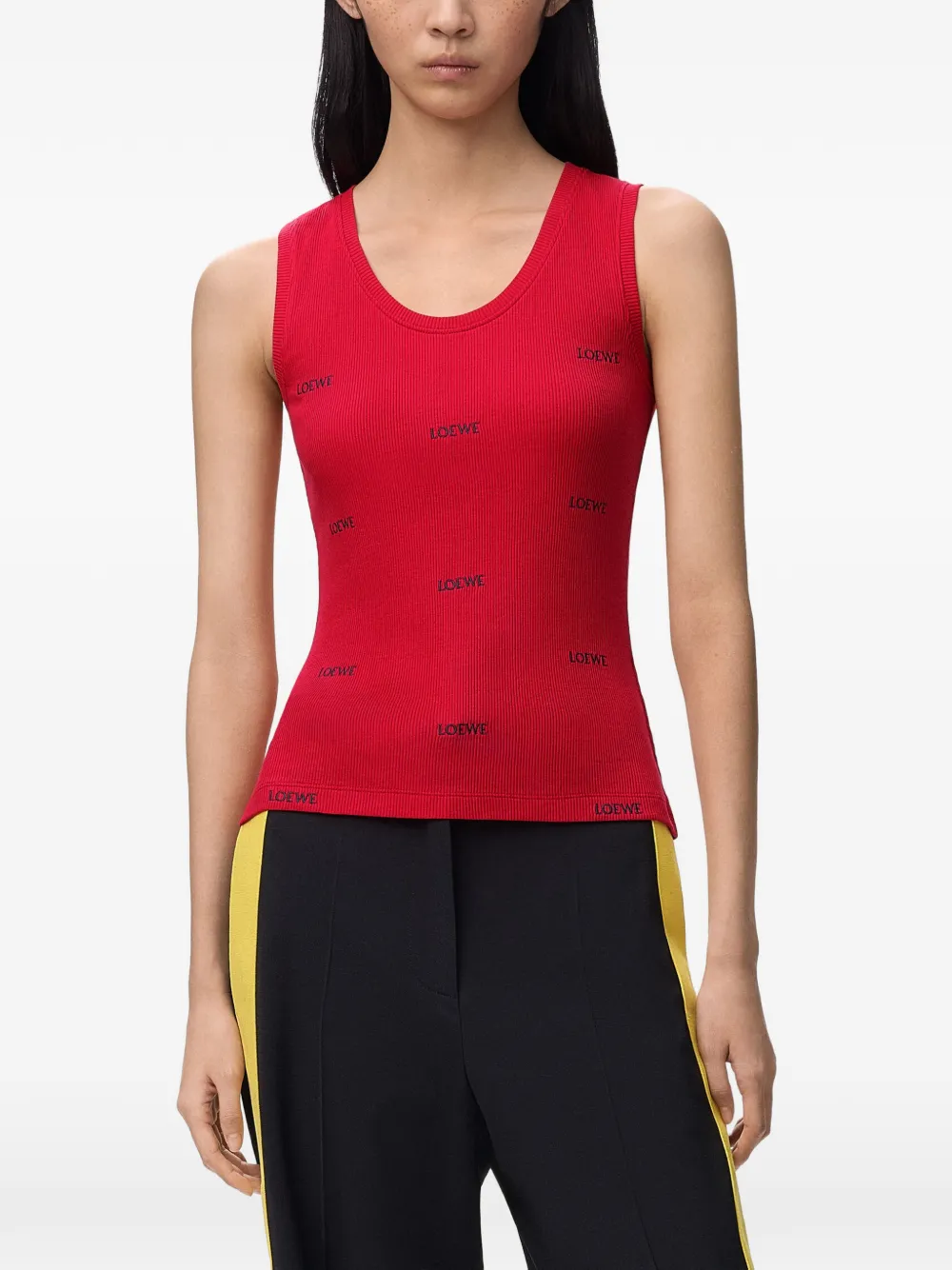 LOEWE Tanktop met geborduurd logo Rood