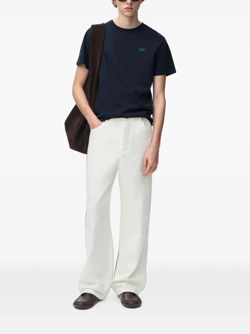 LOEWE T-shirt met borduurwerk Blauw