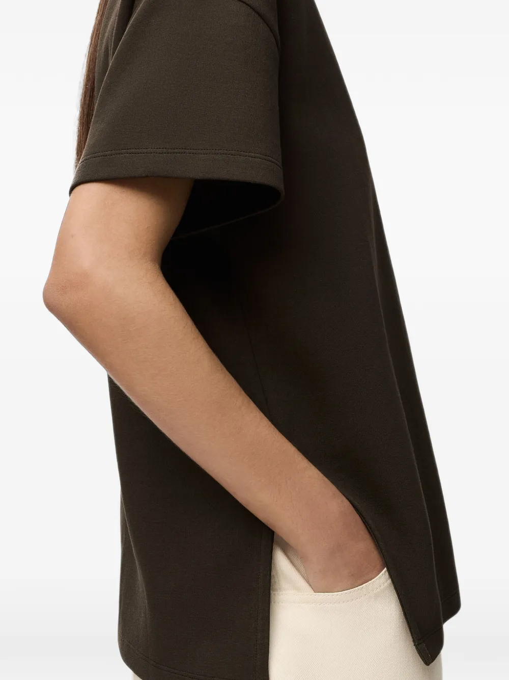 LOEWE Asymmetric T-shirt in Cotton Blend in Brown, view 5