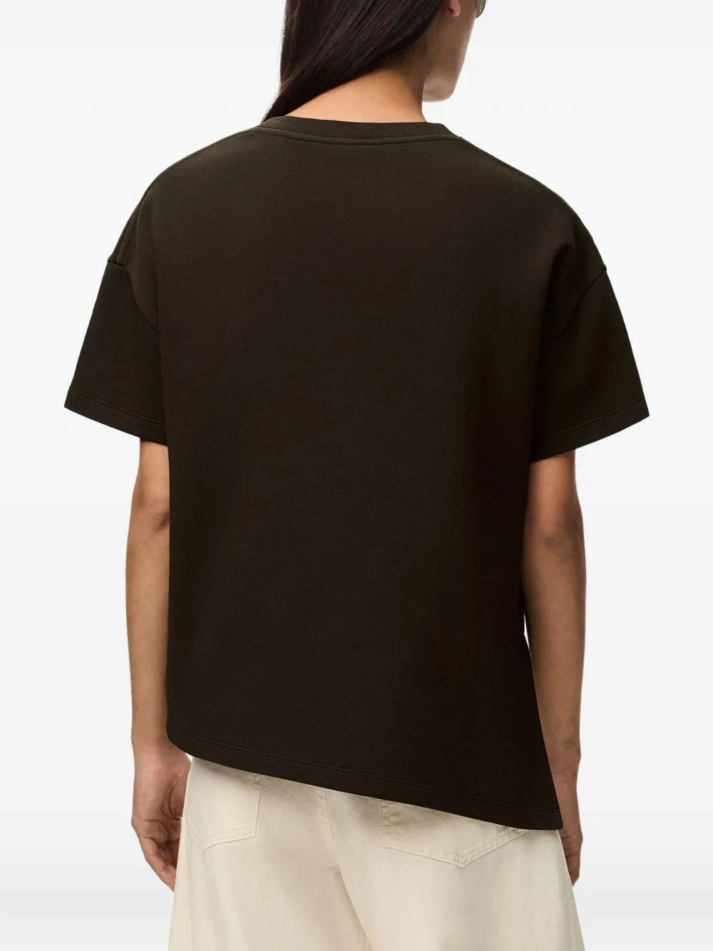 LOEWE Asymmetric T-shirt in Cotton Blend in Brown, view 4