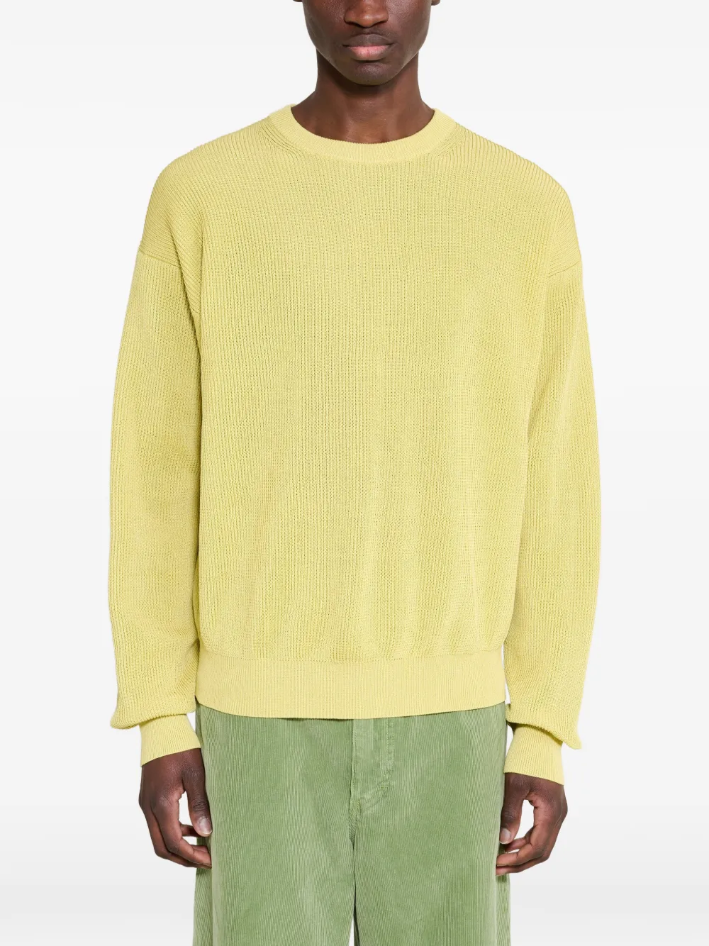rib-knit cotton sweater