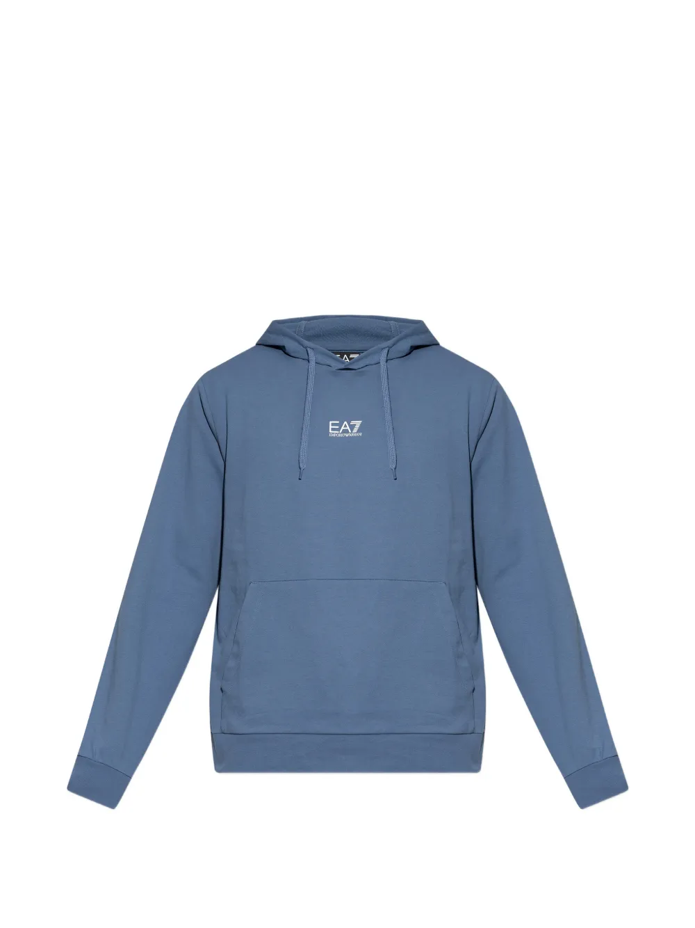 Ea7 Emporio Armani logo-print drawstring hoodie - Blau