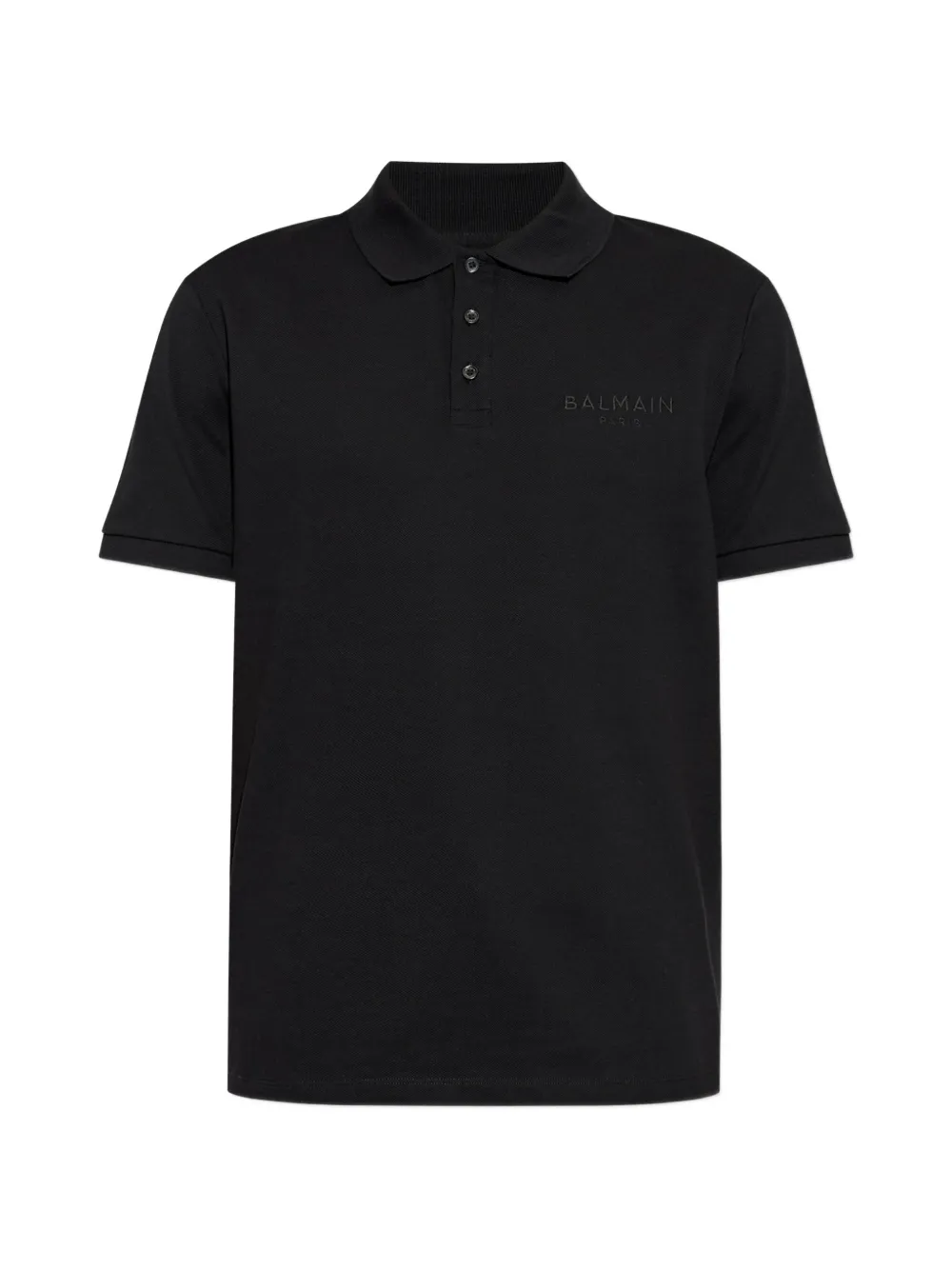 Balmain logo-embroidered polo shirt - Nero