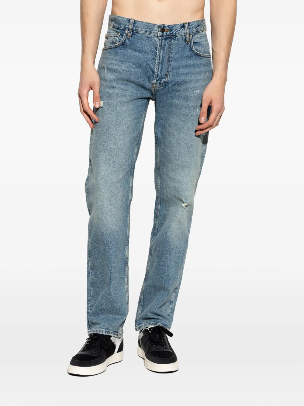 Emporio Armani Jeans met gerafeld logoplakkaat Blauw