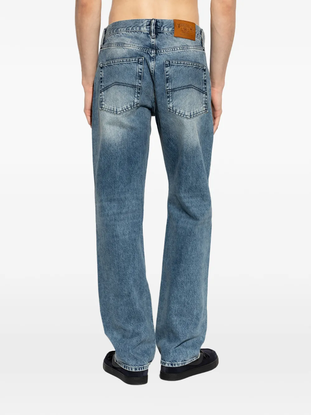 Emporio Armani Straight jeans met vervaagd effect Blauw