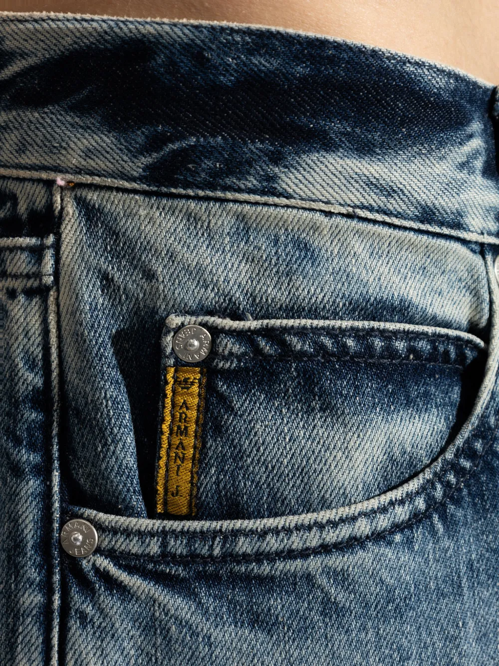 Emporio Armani Straight jeans met vervaagd effect Blauw