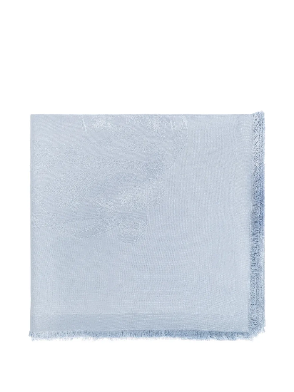 Ferragamo floral-jacquard frayed-edge scarf - Blau