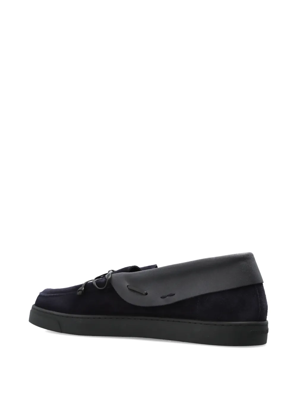 Giorgio Armani Suède loafers met strikdetail Blauw