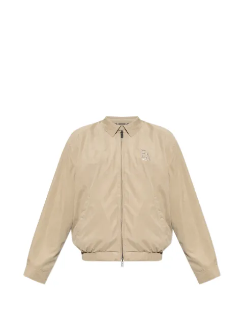 Emporio Armani logo-embroidered zip-up jacket