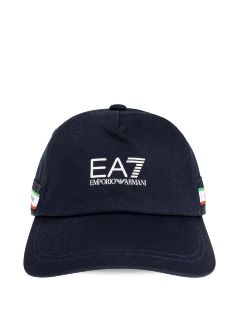 Ea7 Emporio Armani logo-print striped-trim baseball cap