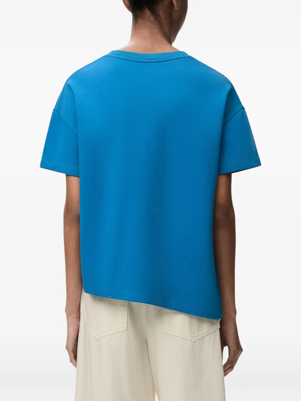 LOEWE Asymmetrisch T-shirt van katoenblend Blauw