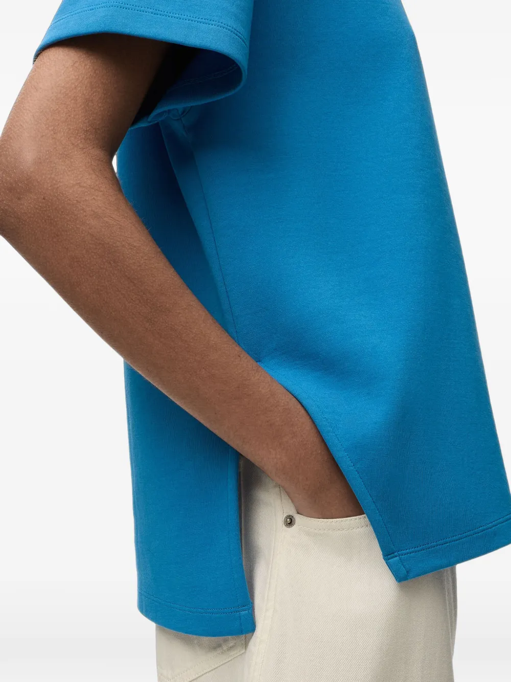 LOEWE Asymmetrisch T-shirt van katoenblend Blauw