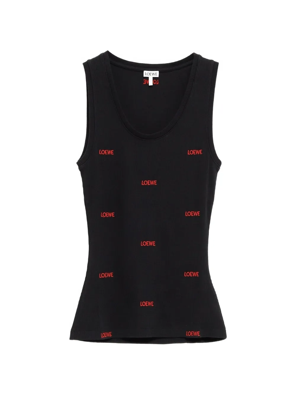 LOEWE logo-embroidered ribbed-knit tank top - Nero