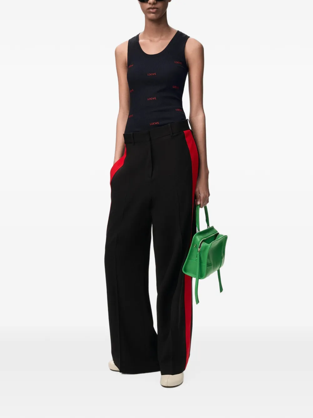 LOEWE Tanktop met geborduurd logo Zwart