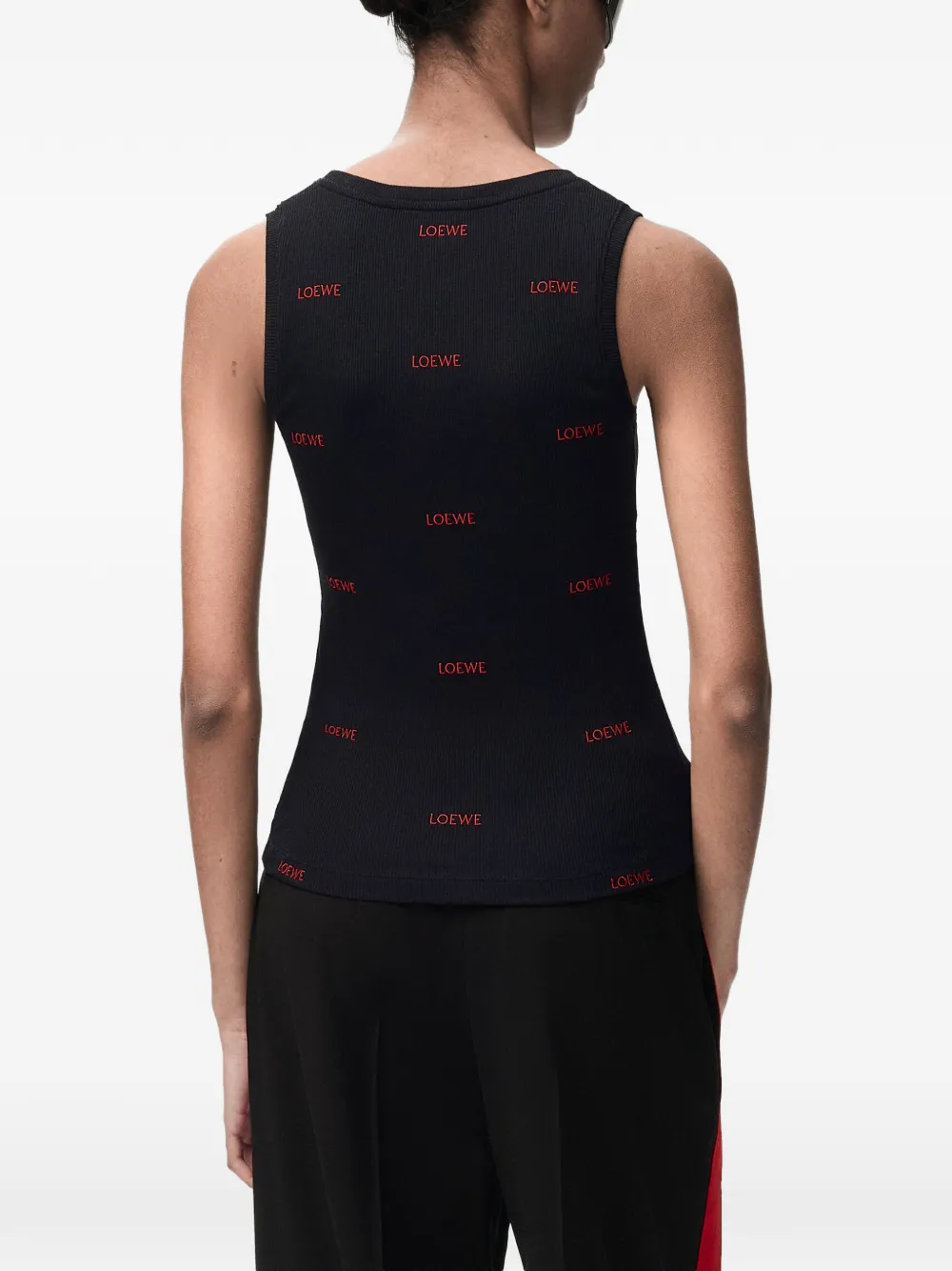 LOEWE Tanktop met geborduurd logo Zwart