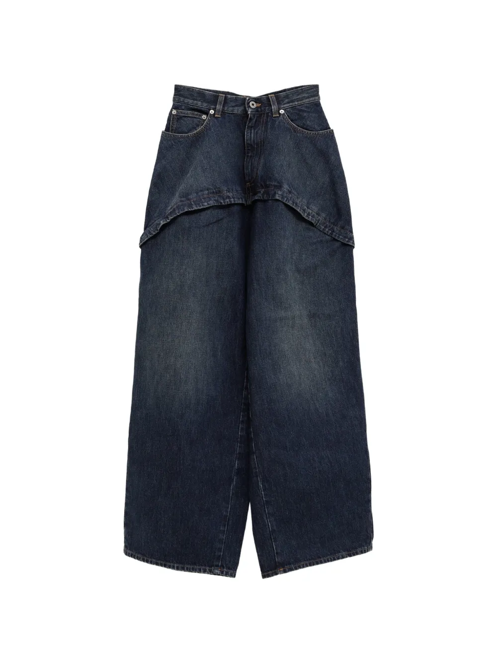LOEWE layered-detail wide-leg jeans - Blu