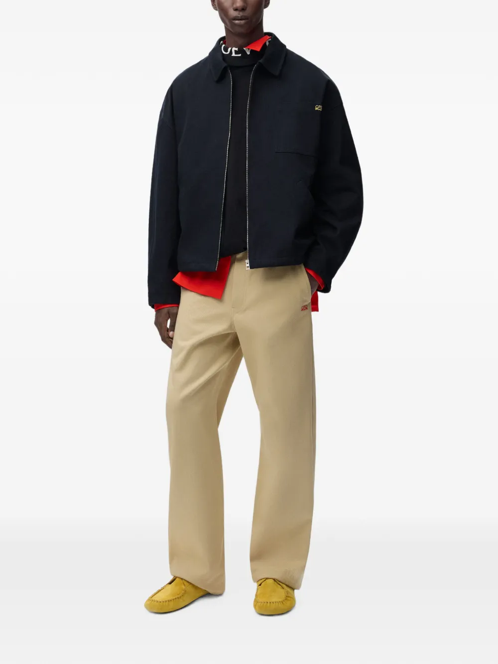LOEWE Jack met geborduurd logo en rits Blauw