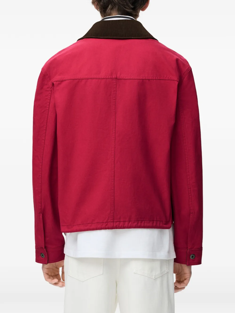 LOEWE Jack met opgestikte zak en ribfluwelen kraag Rood