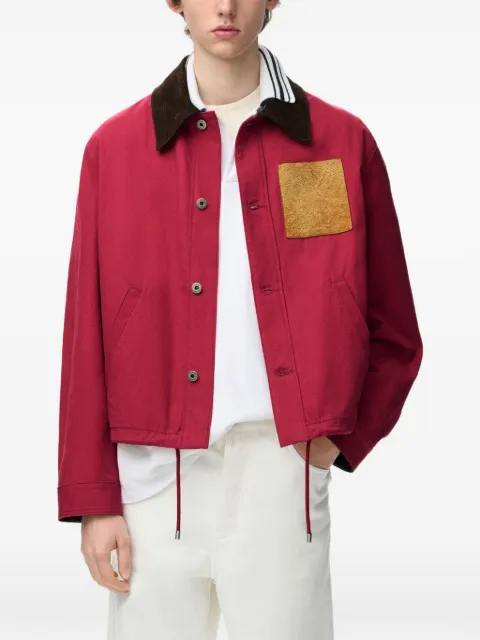 LOEWE corduroy-collar patch-pocket jacket