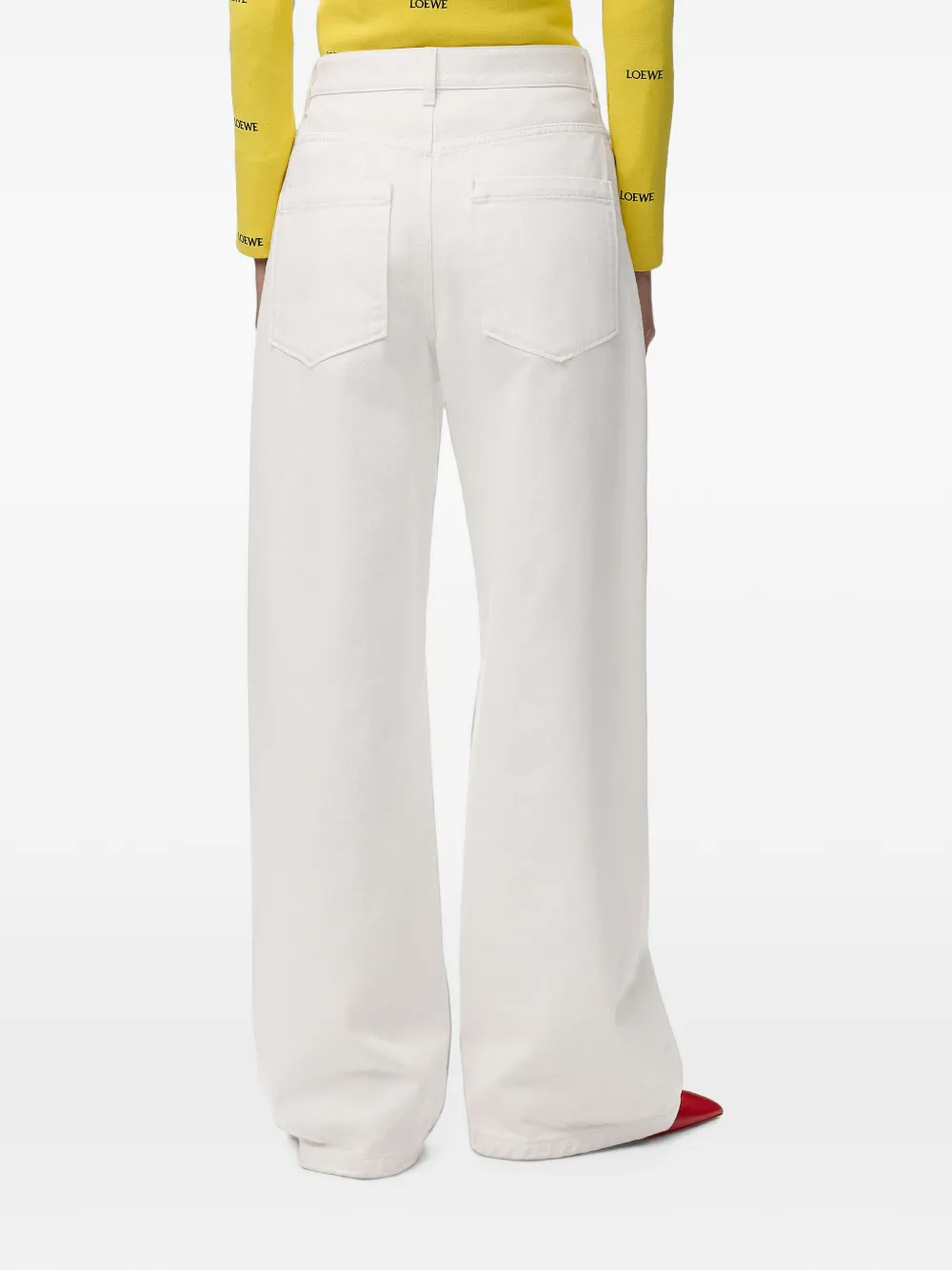 LOEWE Baggy jeans met borduurwerk Wit
