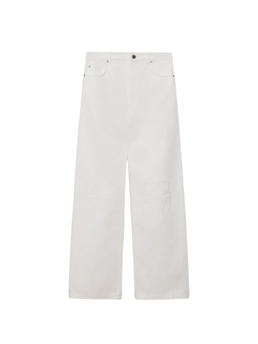 LOEWE Anagram-embroidered baggy jeans - Bianco