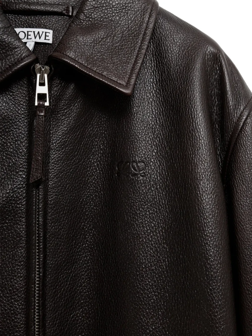 LOEWE Leren jack met rits Bruin