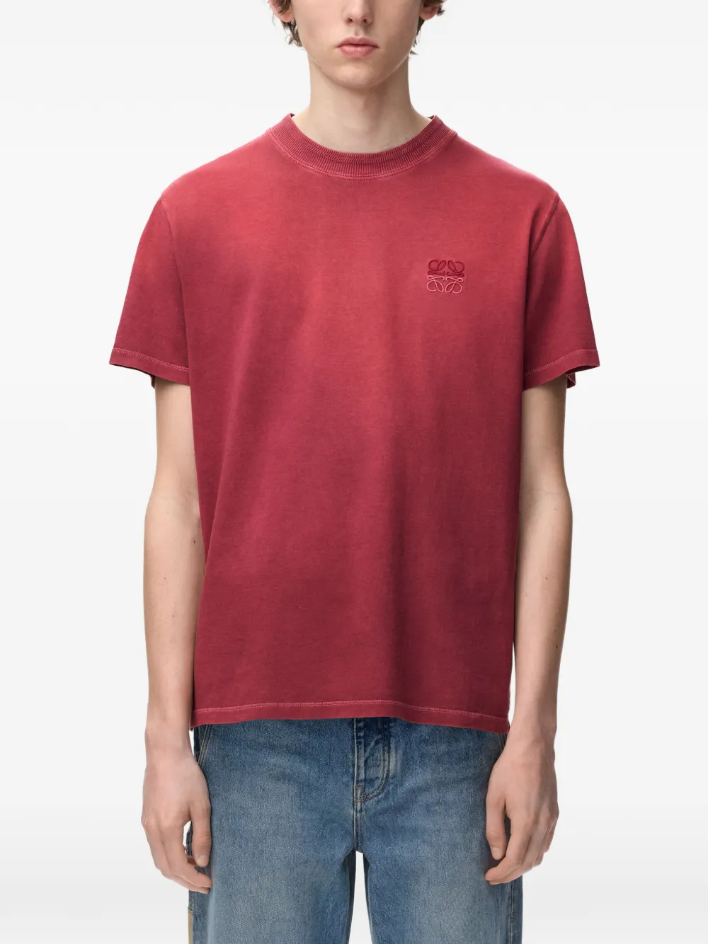 LOEWE Regular Fit T-shirt in Cotton in Red, view 3