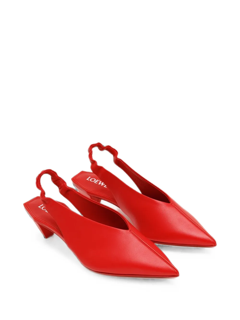 LOEWE pointed-toe slingback pumps Rood