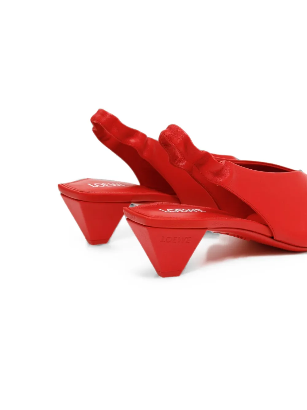 LOEWE pointed-toe slingback pumps Rood