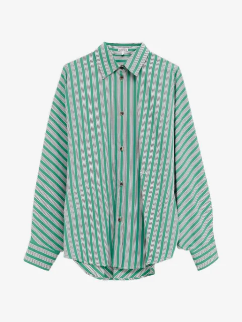 LOEWE striped embroidered-Anagram shirt
