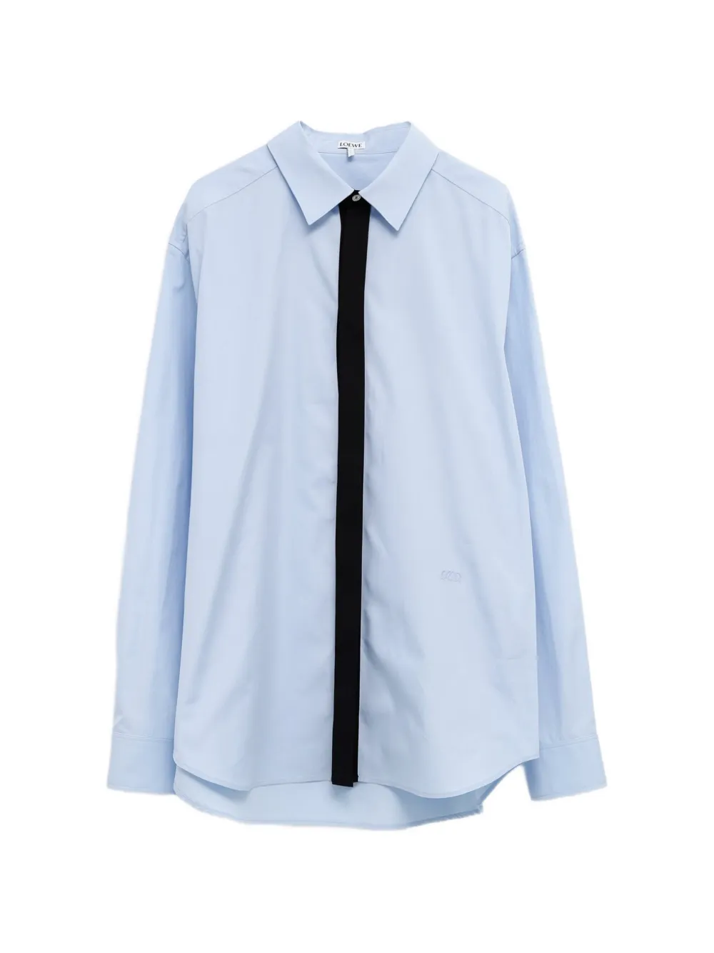 LOEWE contrast-placket long-sleeve shirt - Blau
